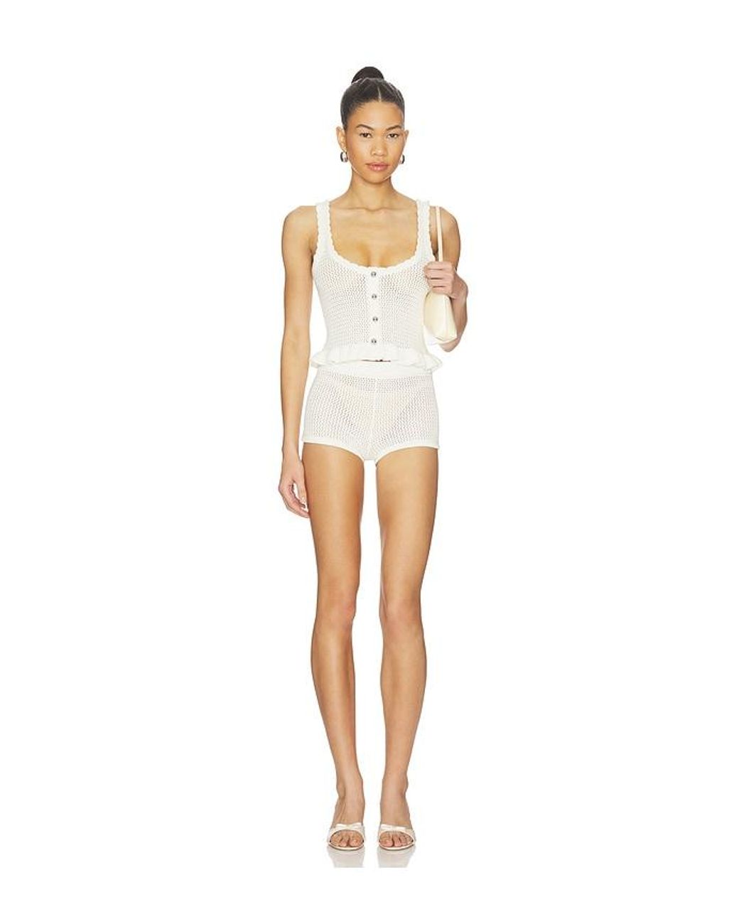 MAJORELLE White Fionina Pointelle Tank