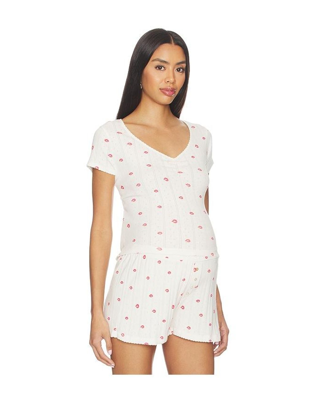 HATCH White The Pointelle Sweetheart Tee