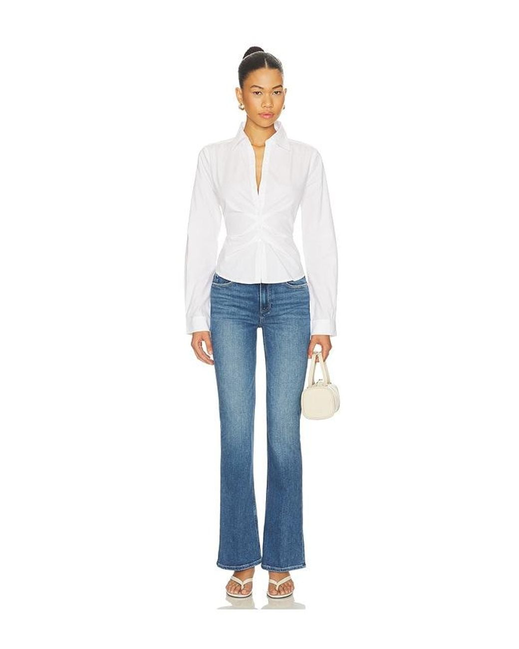 PAIGE Blue High Rise Laurel Canyon Bootcut Jeans
