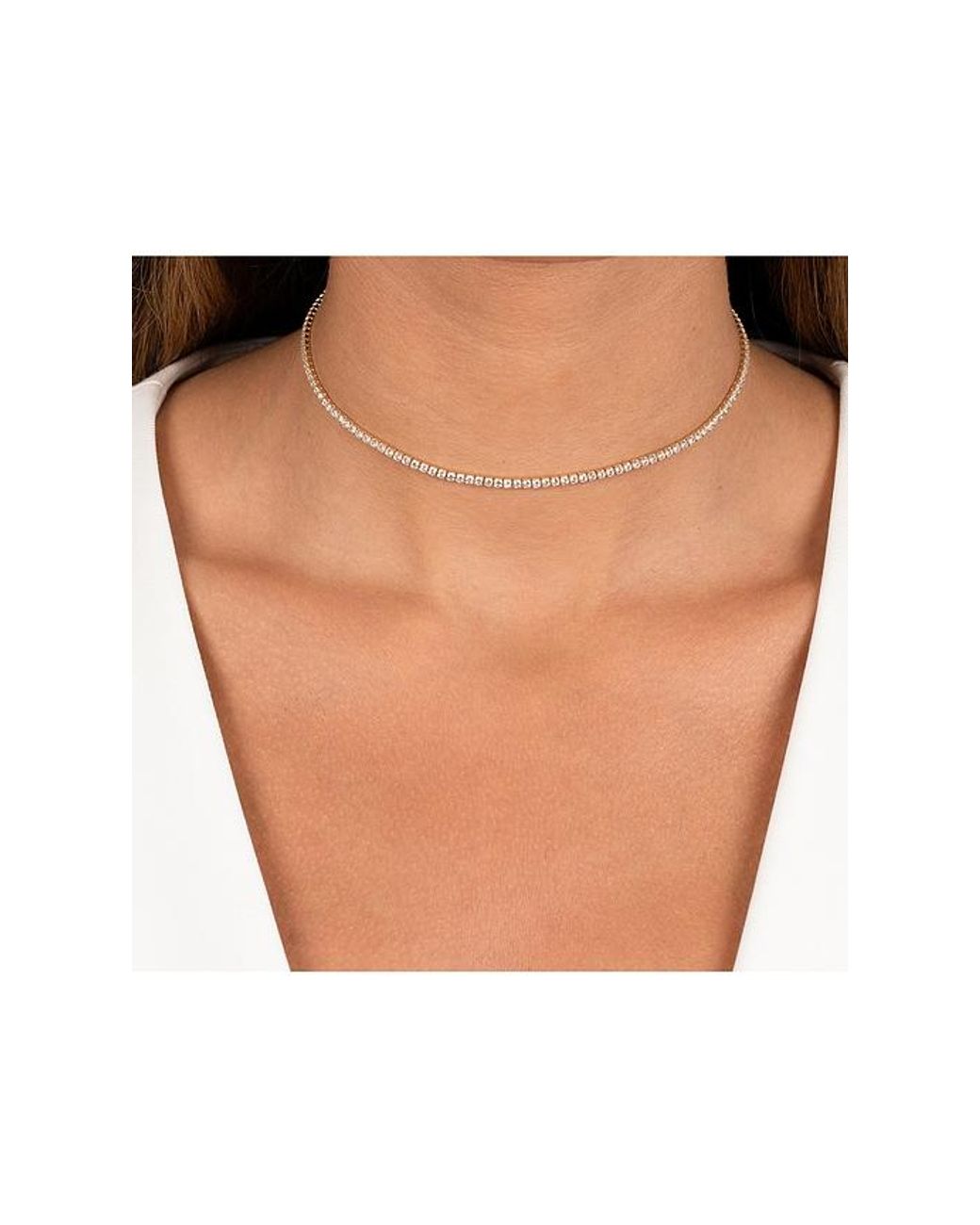 By Adina Eden White Thin Tennis Choker