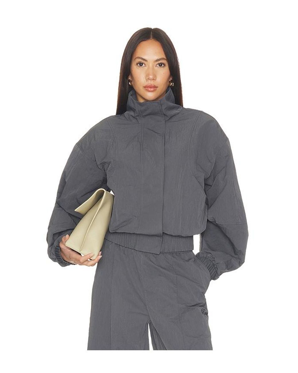 ROTATE BIRGER CHRISTENSEN Gray Crispy Track Jacket