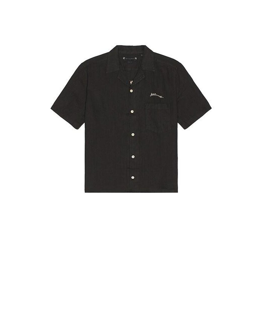 AllSaints Black Wilder Short Sleeve Shirt for men