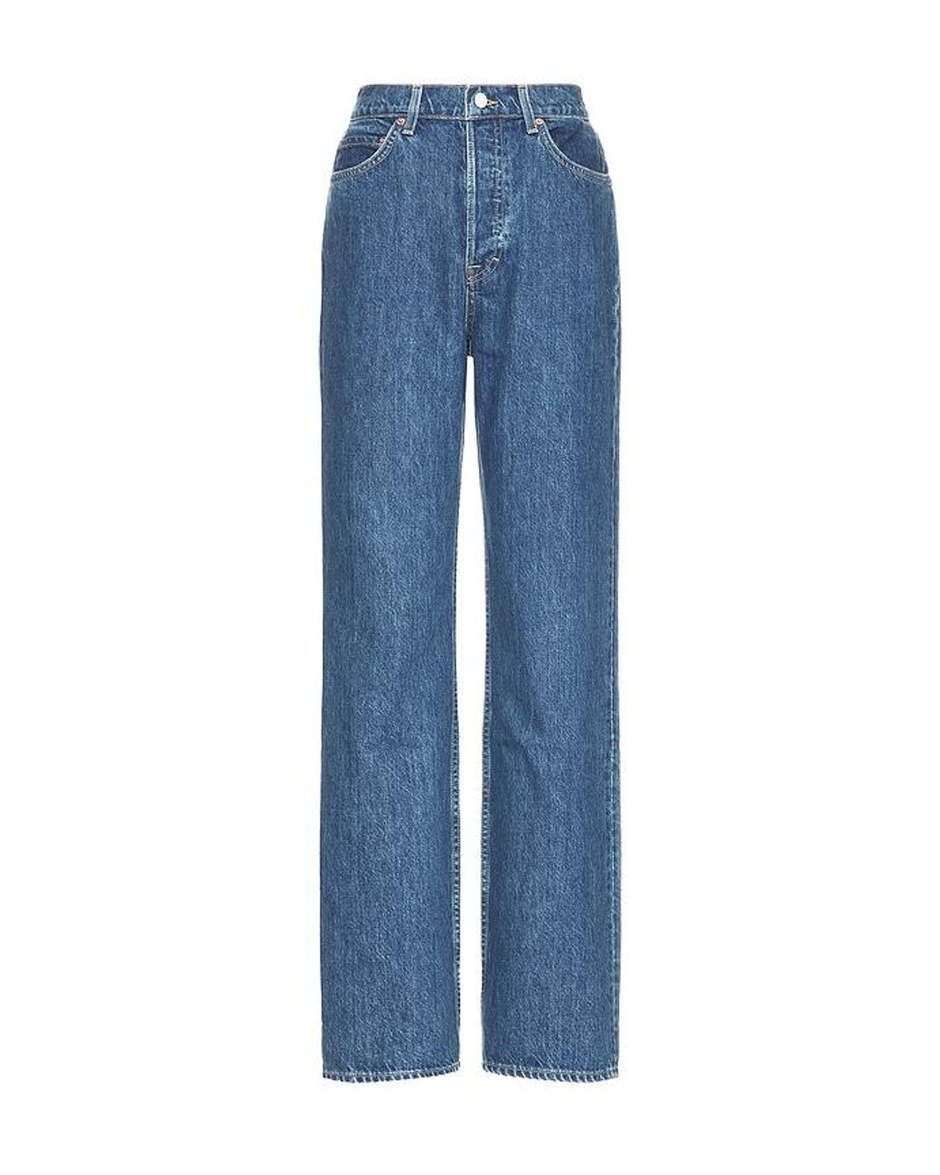 GRLFRND Blue Graham High Rise Straight