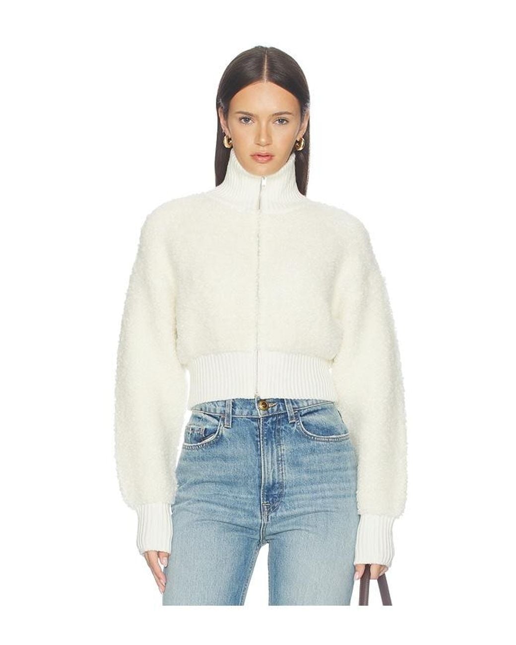 Lovers + Friends Blue Christal Zip Up Textured Cardigan