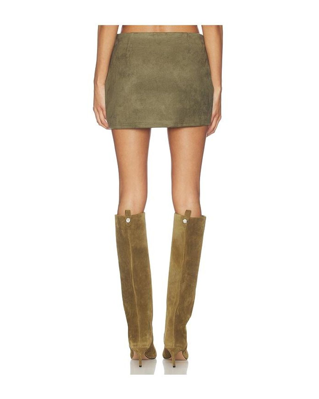 superdown Green Patsie Faux Suede Mini Skirt