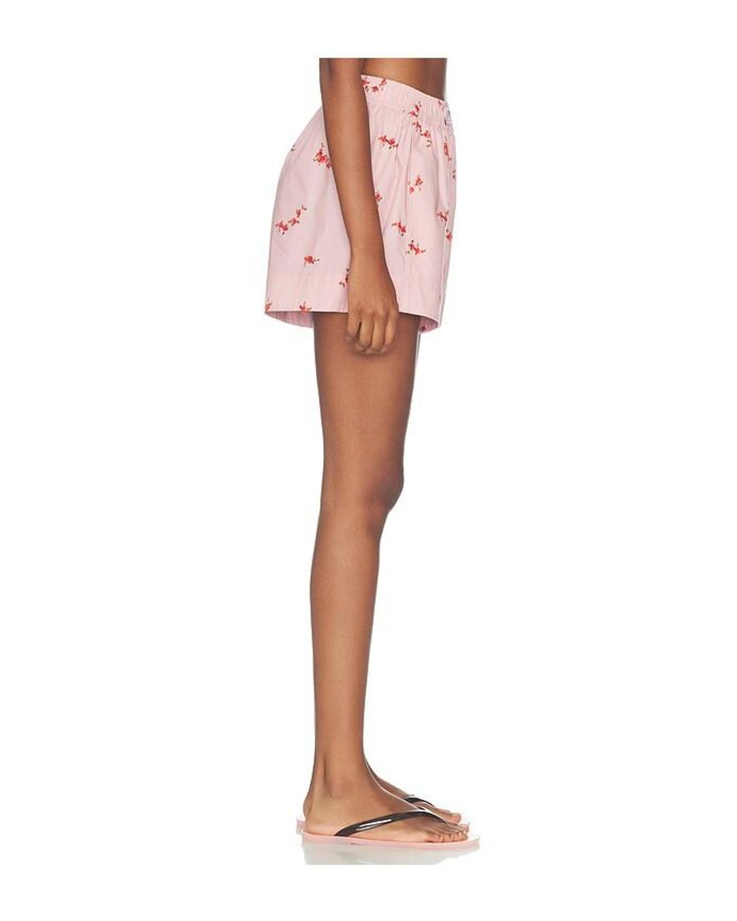 Ganni Pink Printed Stretch Cotton Short