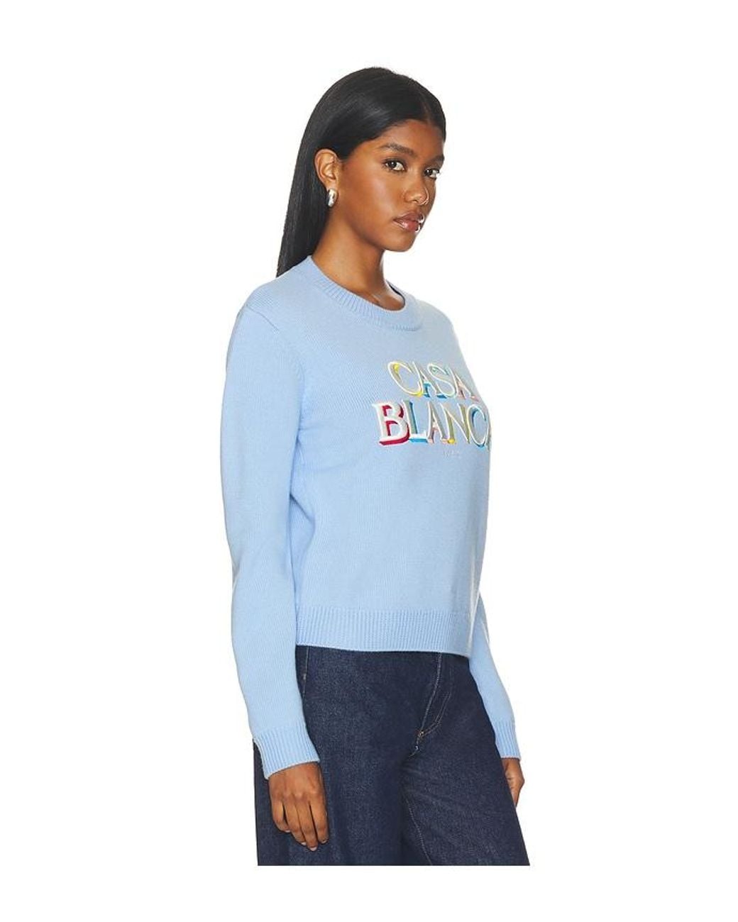 Casablanca Blue Stacked Logo Jumper