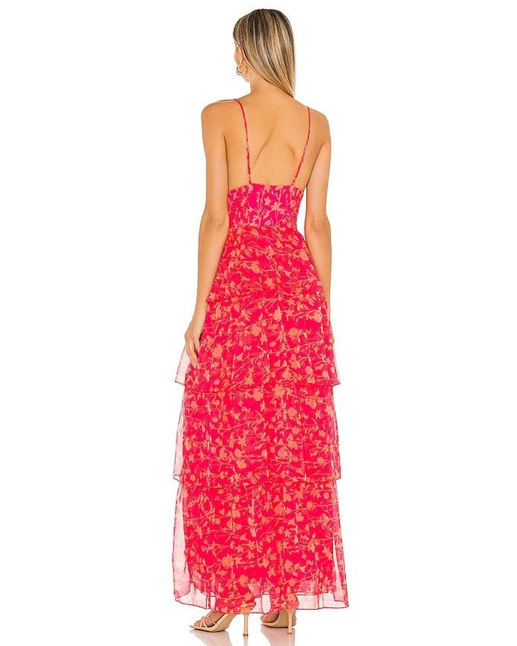 Amanda Uprichard Red Thaddea Maxi Dress