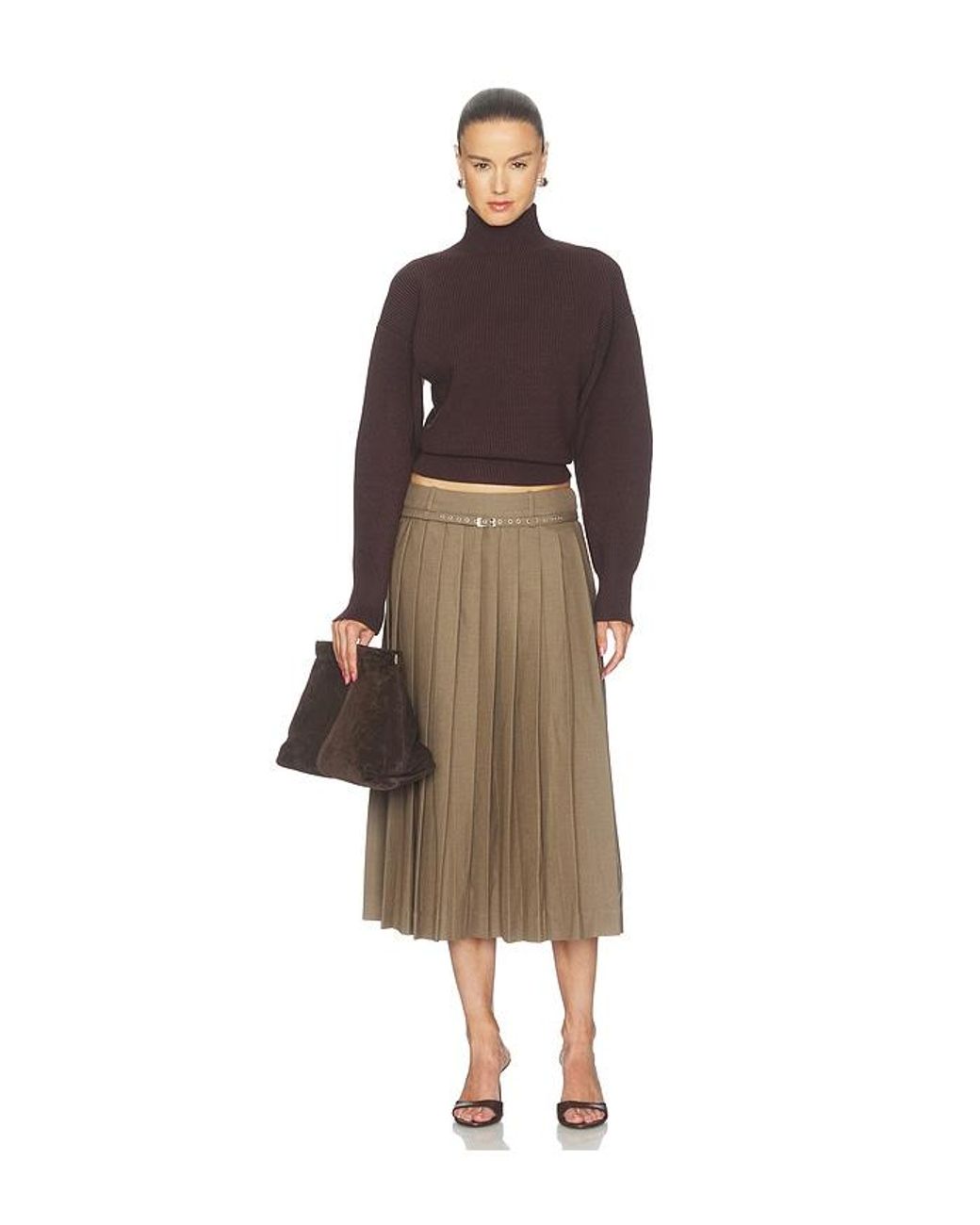 Camila Coelho Natural Kenna Midi Skirt