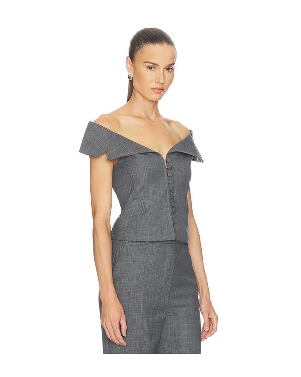Ganni Multicolor Wool Melange Suiting Vest