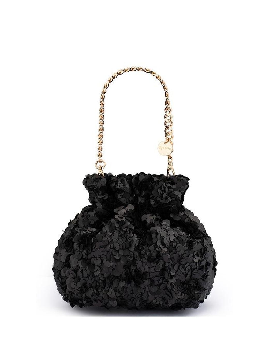 Olga Berg Black Mattie Sequin Pouch