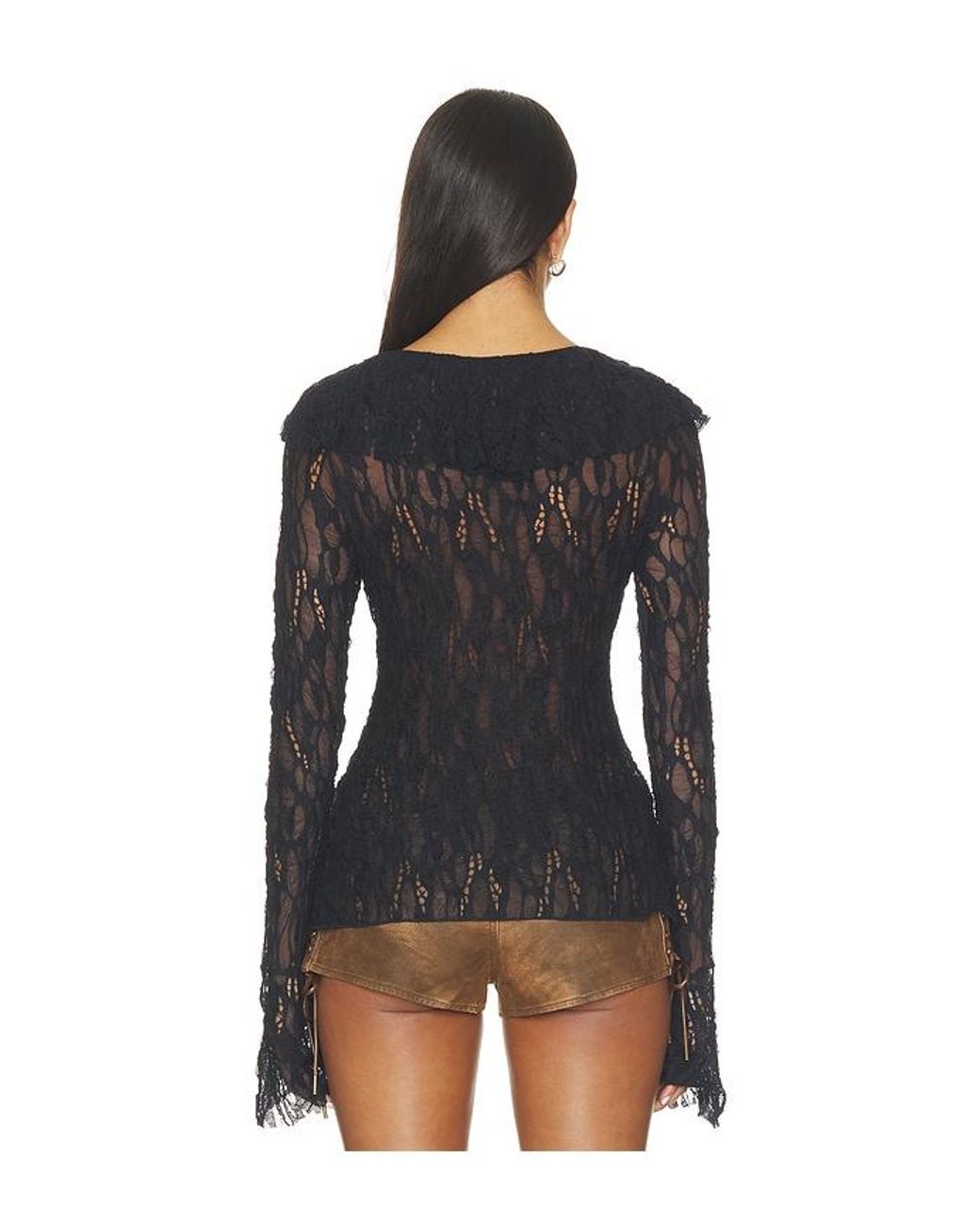 Free People Black Laney Cardi Top