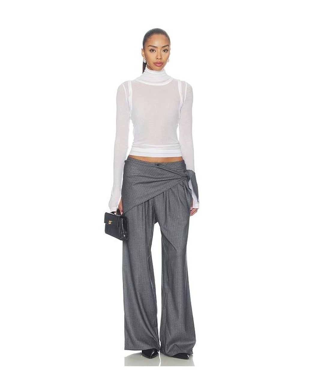 ALL THE WAYS Gray Alex Scarf Wrap Pant