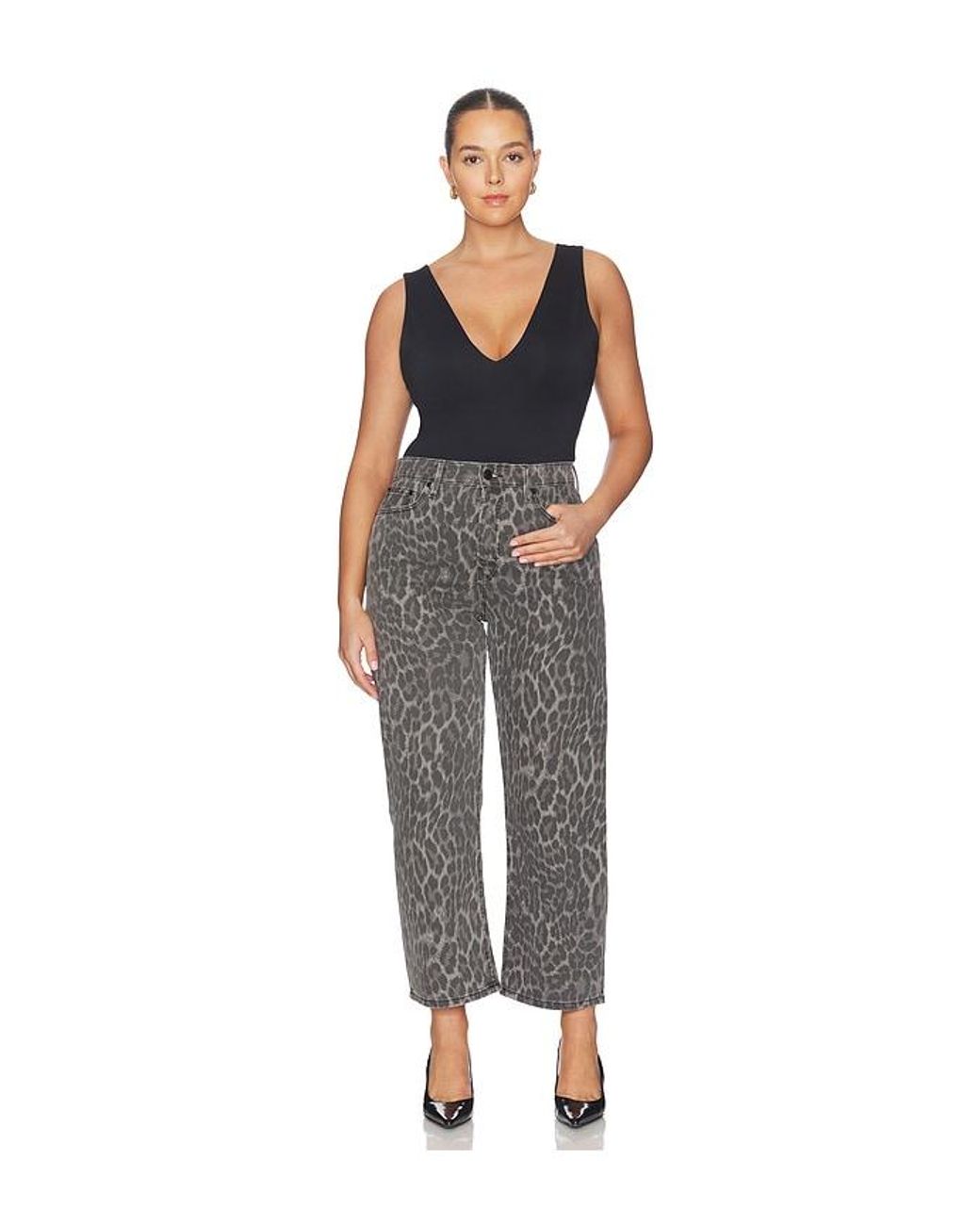 GOOD AMERICAN Gray Good Standard Barrel Jeans