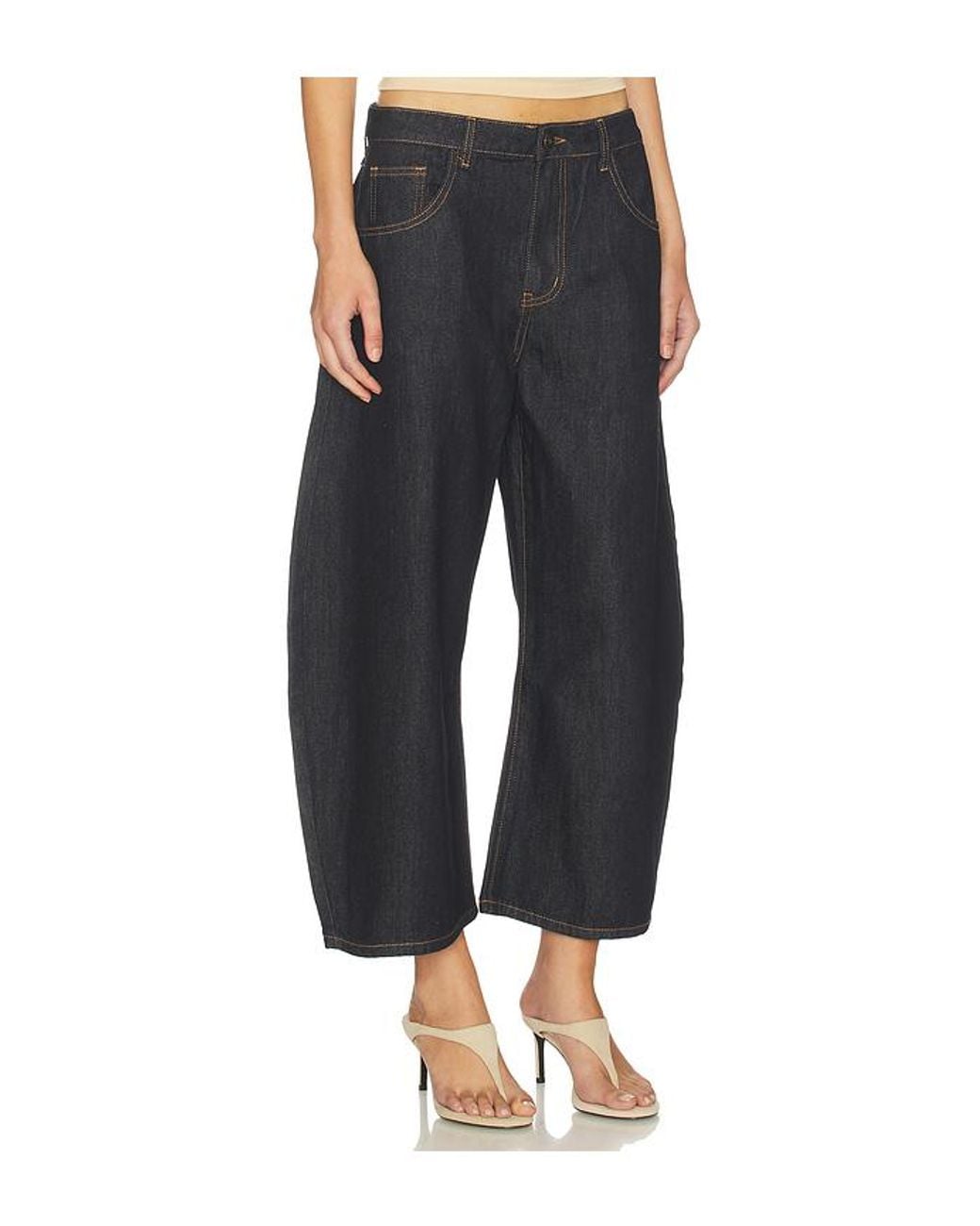 Lioness Black Horseshoe Cropped Jeans