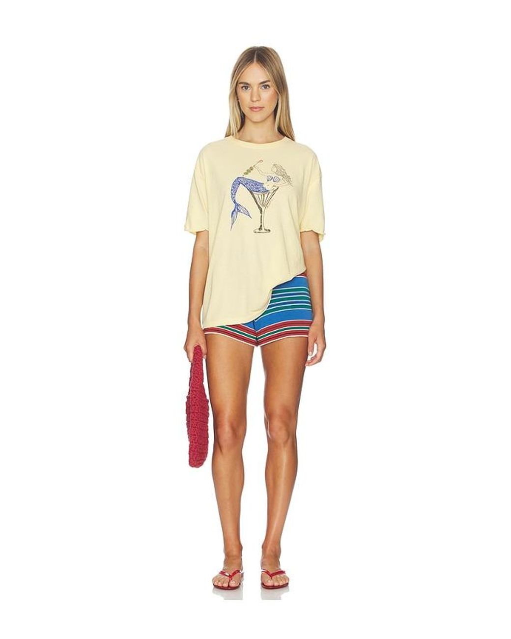Free People White Best Coast Tee
