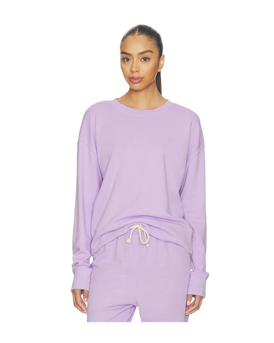 PERFECTWHITETEE Purple Tyler French Terry Pullover Sweatshirt