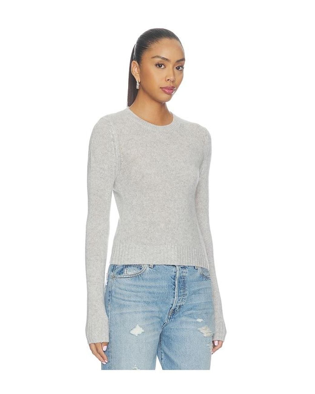 Enza Costa White Cashmere Shrunken Crew