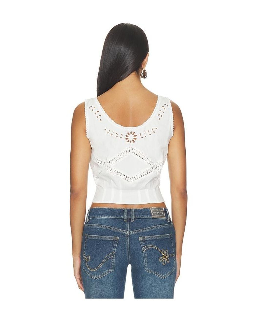 Frankie's Bikinis Blue X Devon Lee Carlson Ever Cotton Blouse