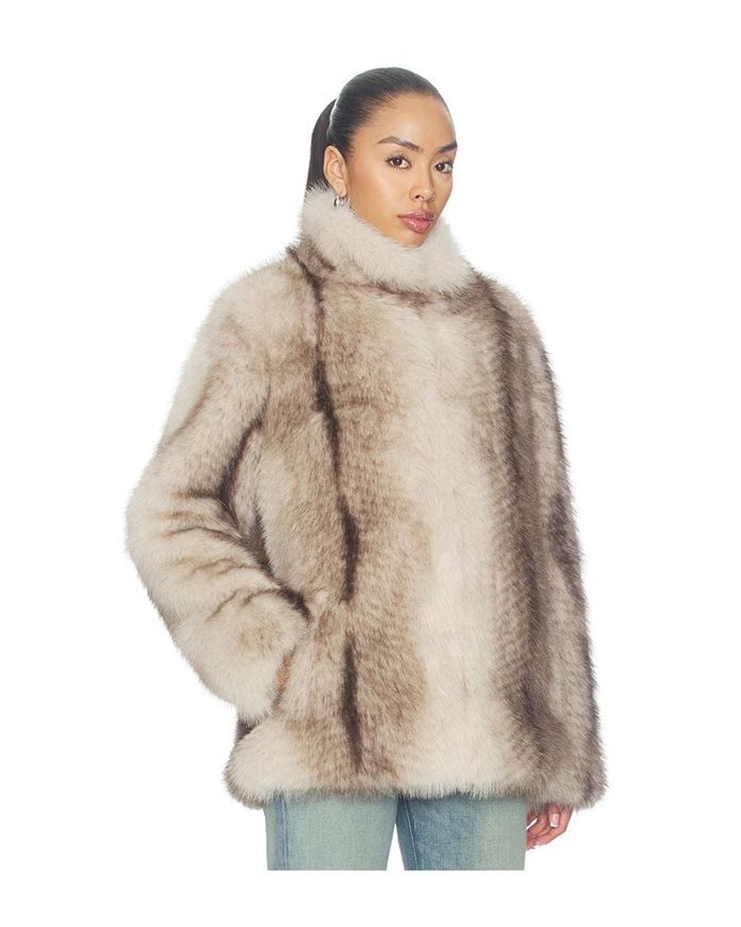 Generation Love Blue Genesis Faux Fur Jacket