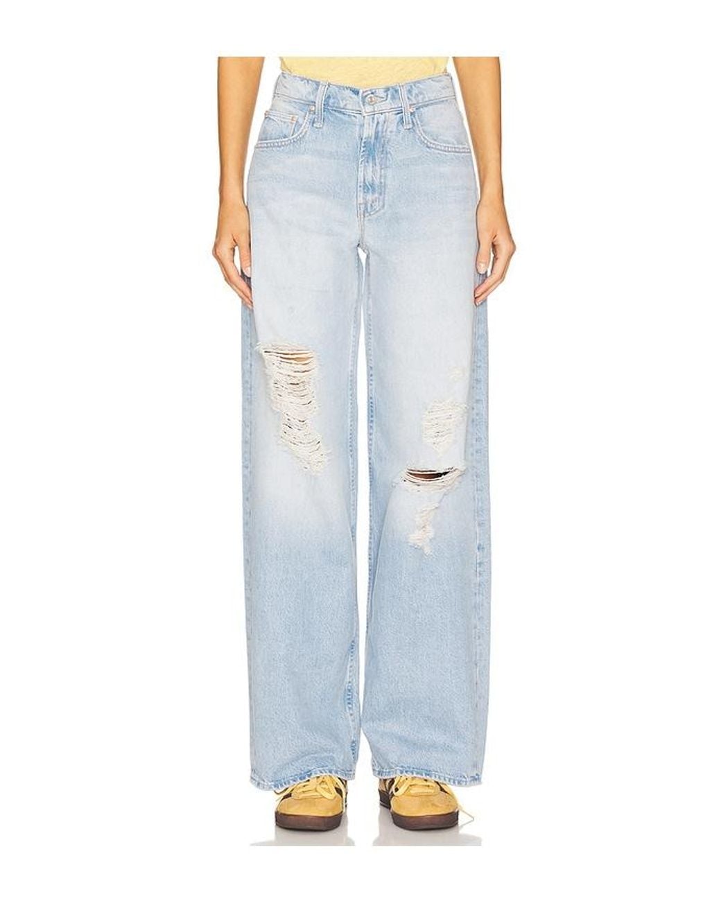 Mother Blue The Spinner Zip Sneak Jeans