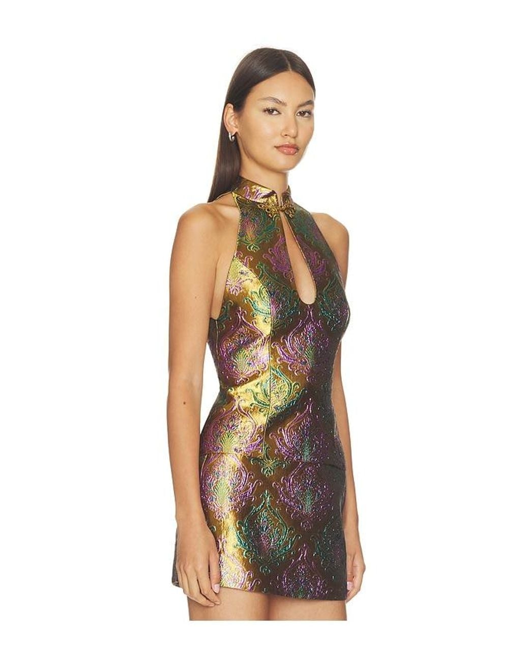 retroféte Multicolor Moreno Brocade Top