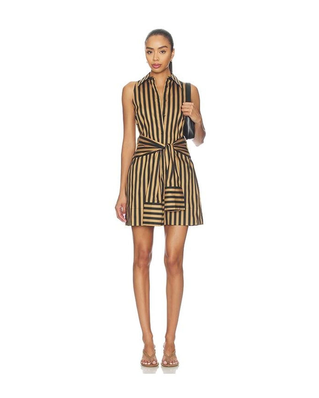 Simon Miller Natural Inna Sleeveless Poplin Mini Dress