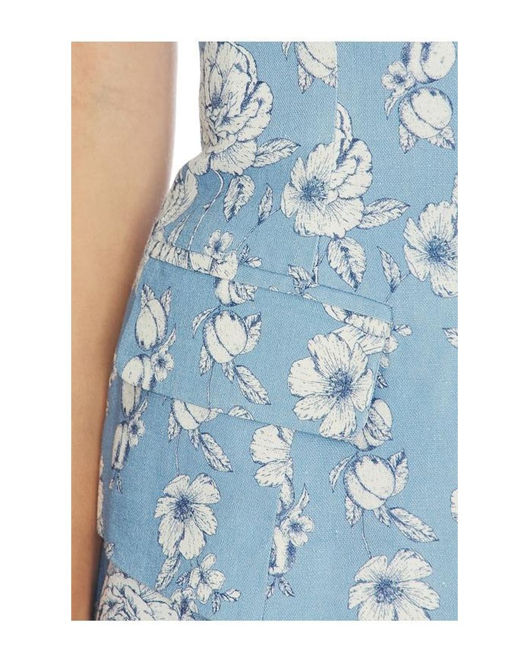 Generation Love Blue Quinn Floral Linen Bustier Top