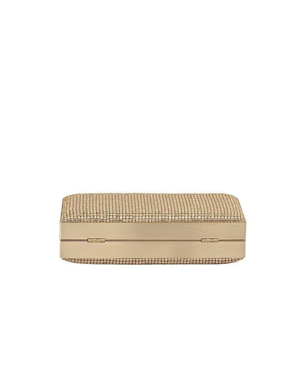 Olga Berg Natural Stef Crystal Box Clutch