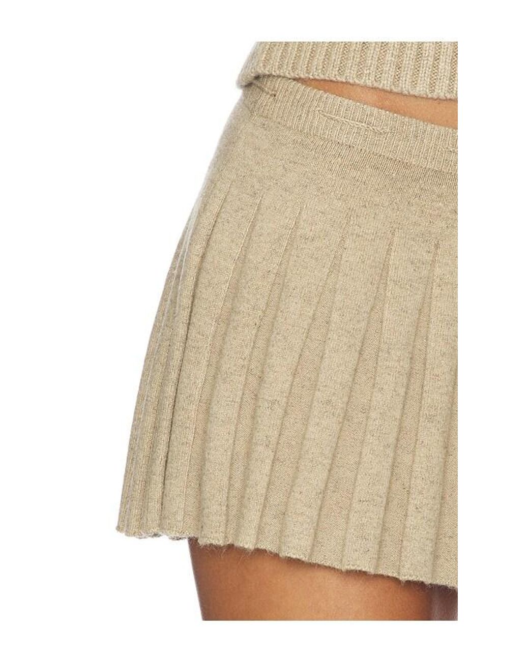 GUIZIO Natural Cable Knit Mini Skirt