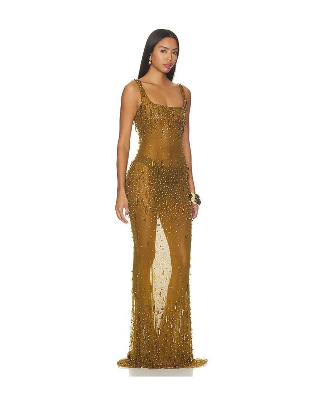 retroféte Metallic Zanie Crystal Dress