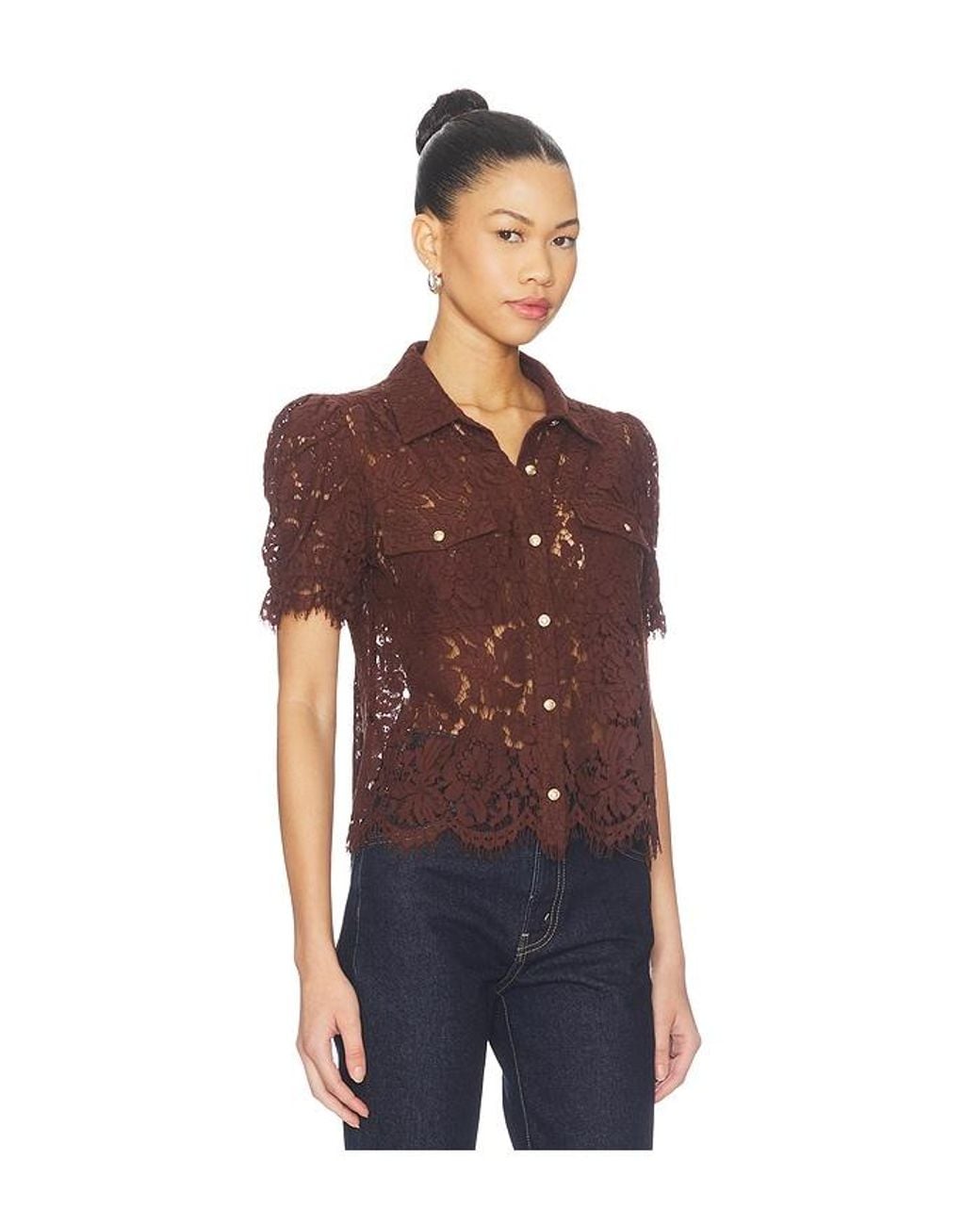 Generation Love Blue Mikaelle Lace Shirt