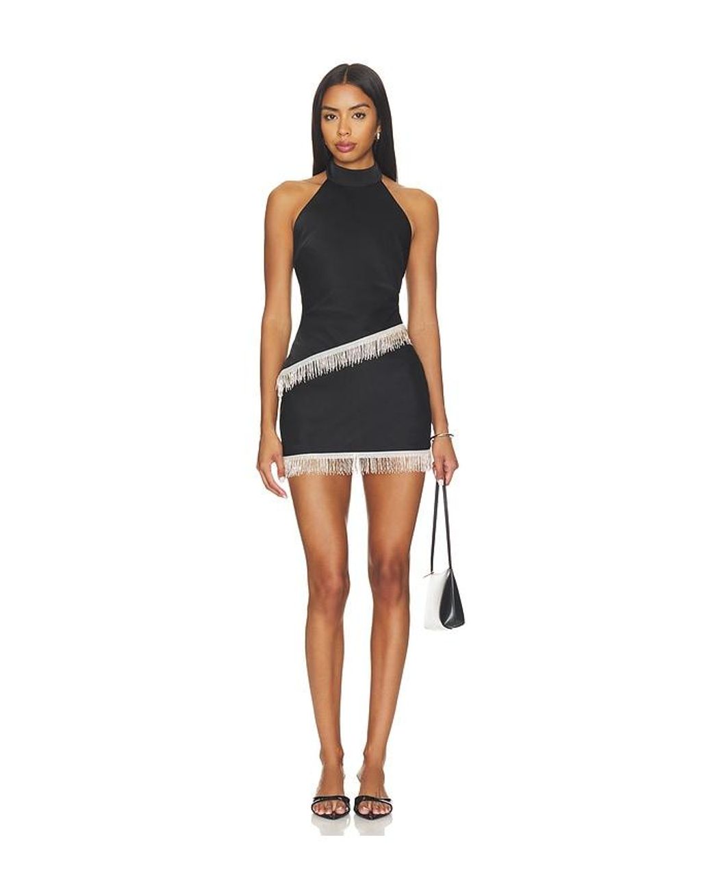 Runaway the Label Black Valia Halter Asymmetrical Hem Top