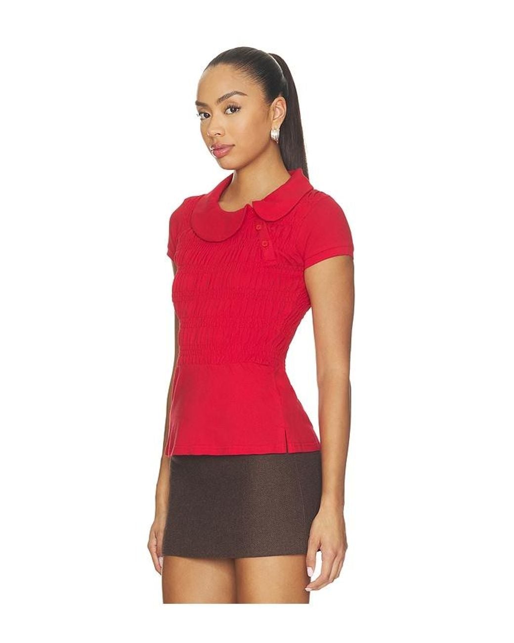 Peachy Den Red Ferdinand Polo Top
