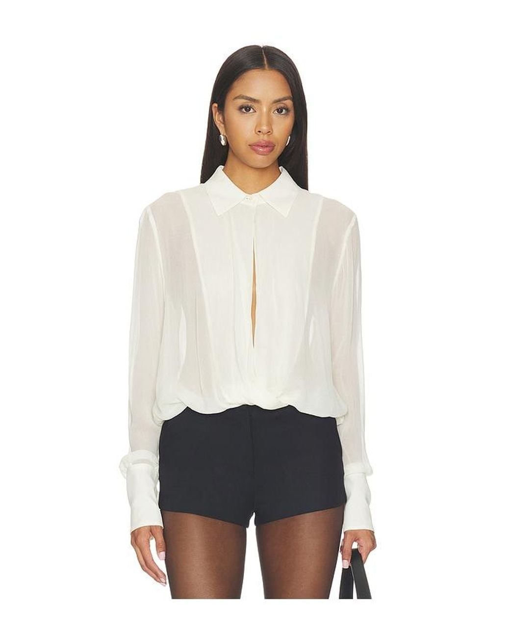 ÉTERNE White Vivi Viscose Georgette Blouse
