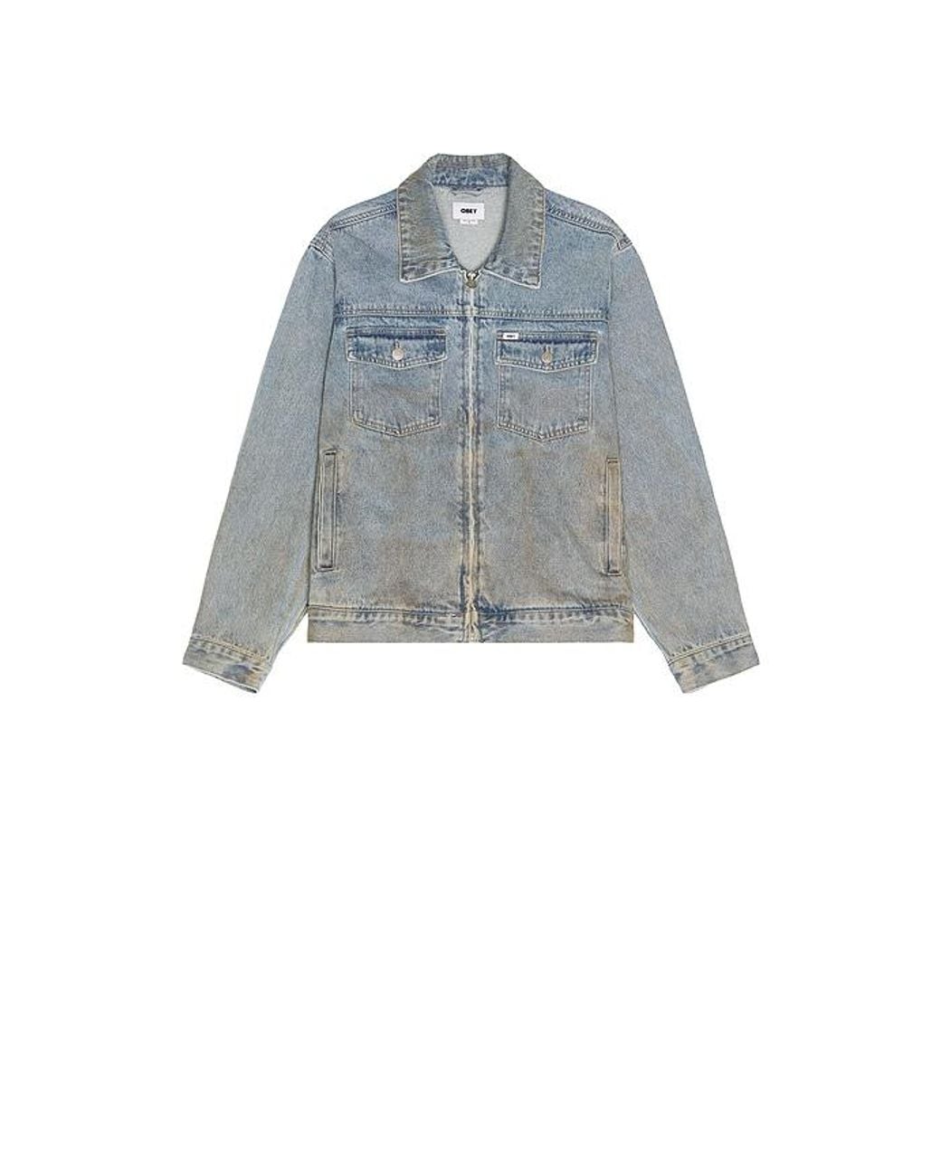 Obey Blue Base Trucker Jacket for men