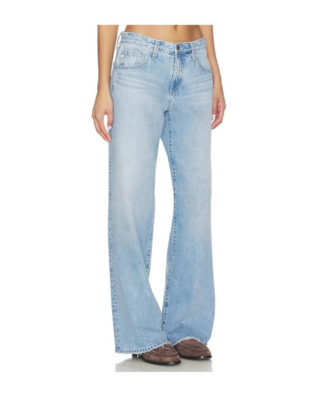 AG Jeans Blue Adria Low Rise Wide Leg Jeans