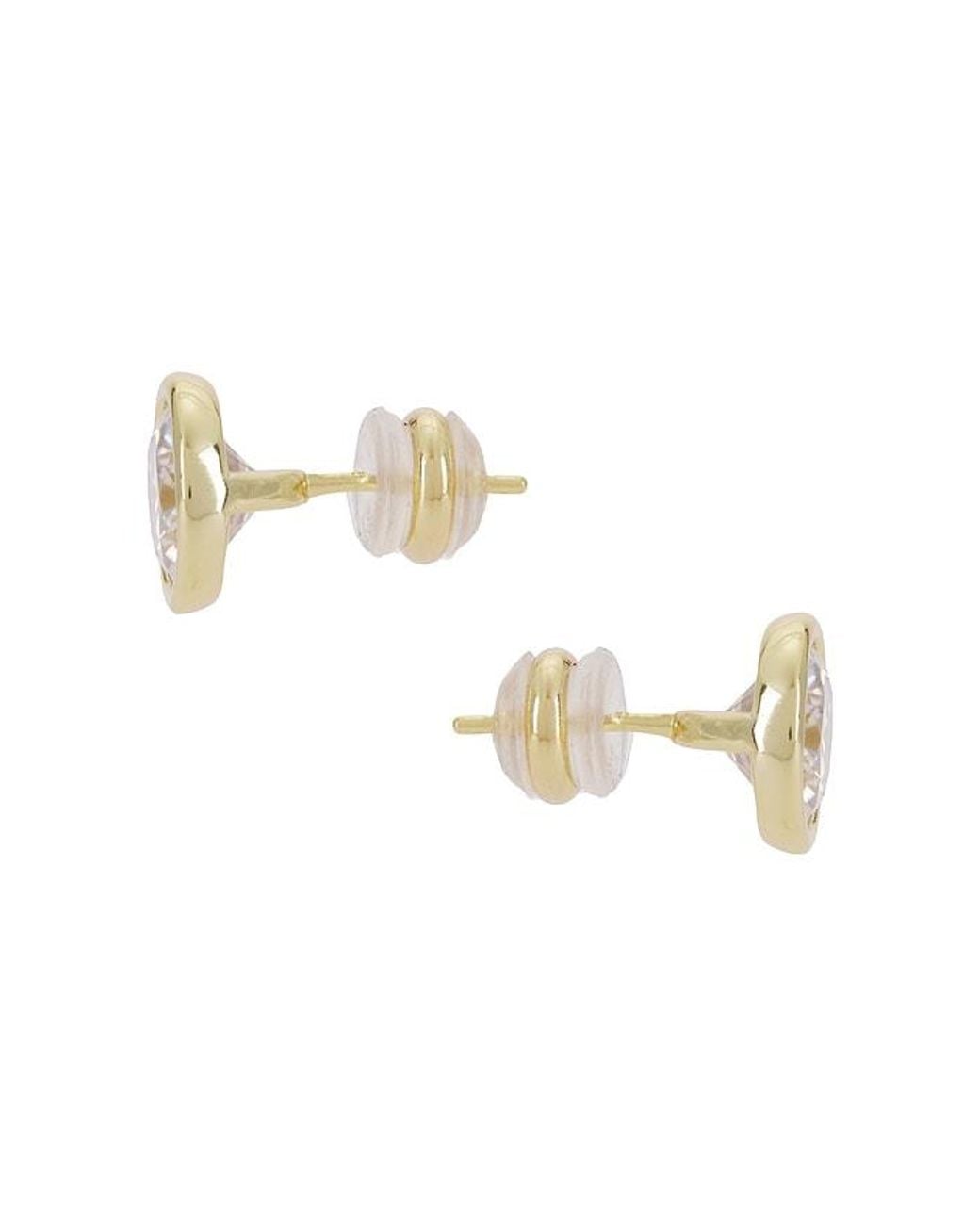 Shashi White Bezel Solitaire Stud