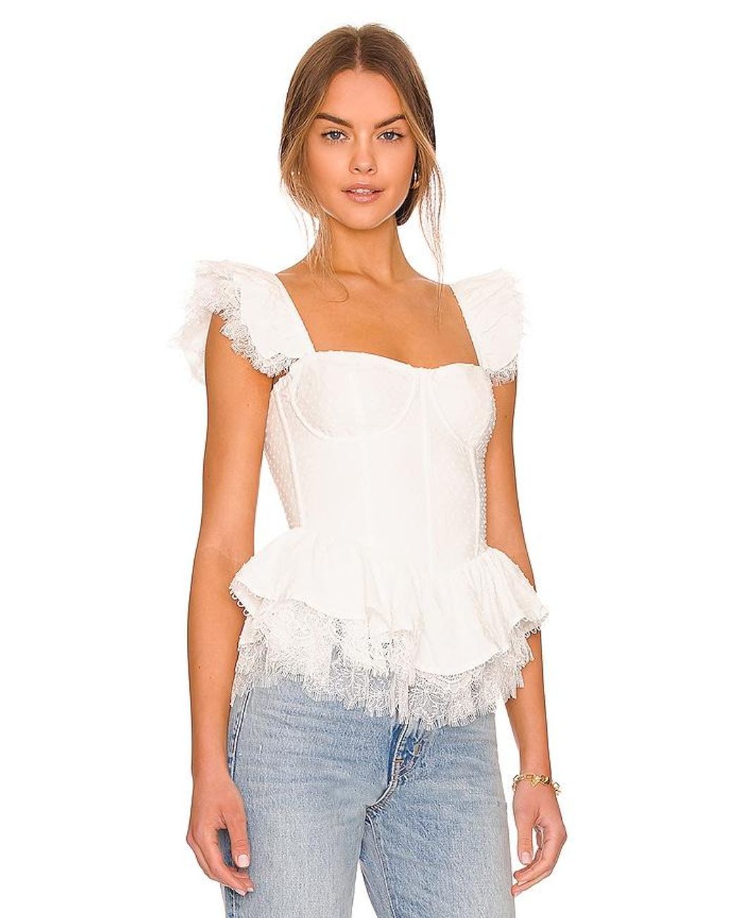 V. Chapman White Sorento Corset Top