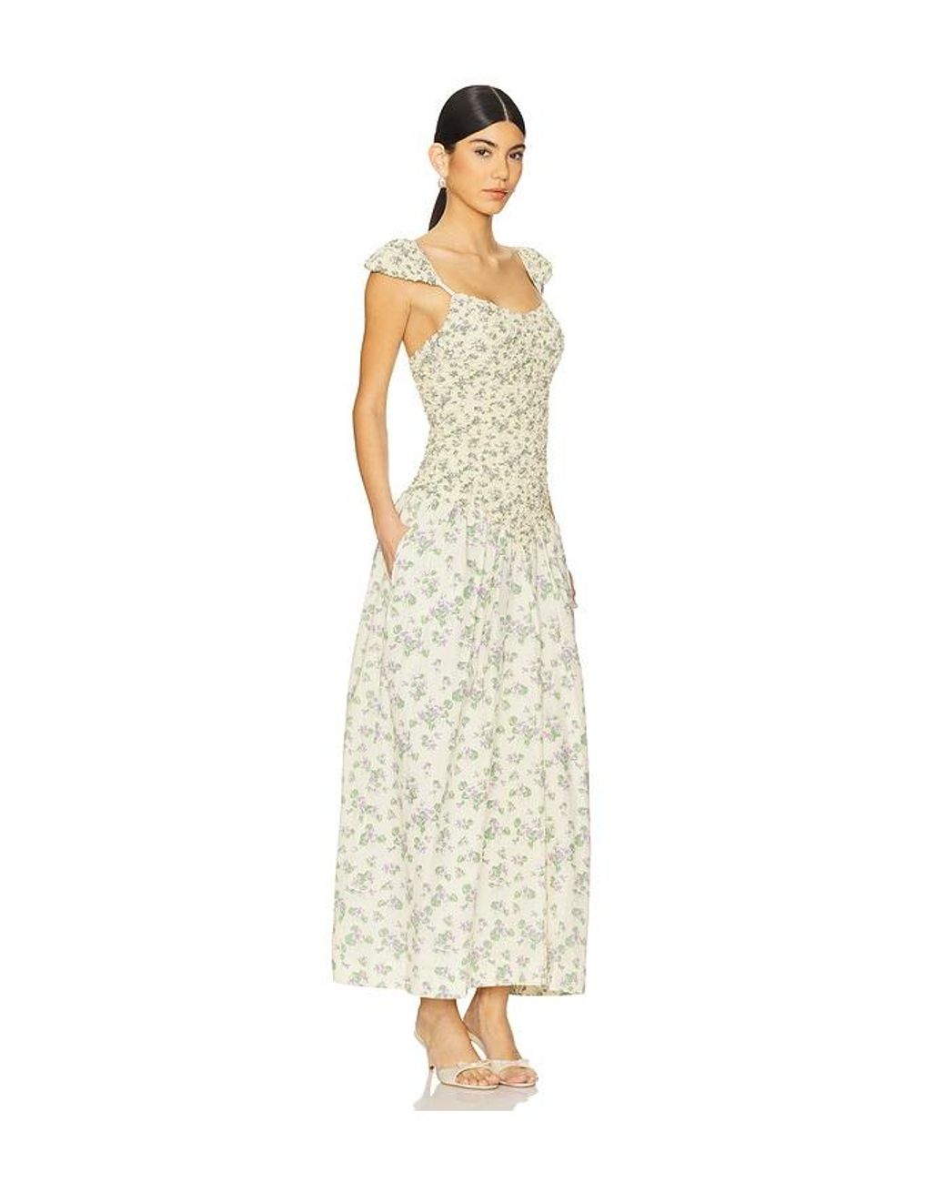 SWF White Cap Sleeve Mottled Max Dress