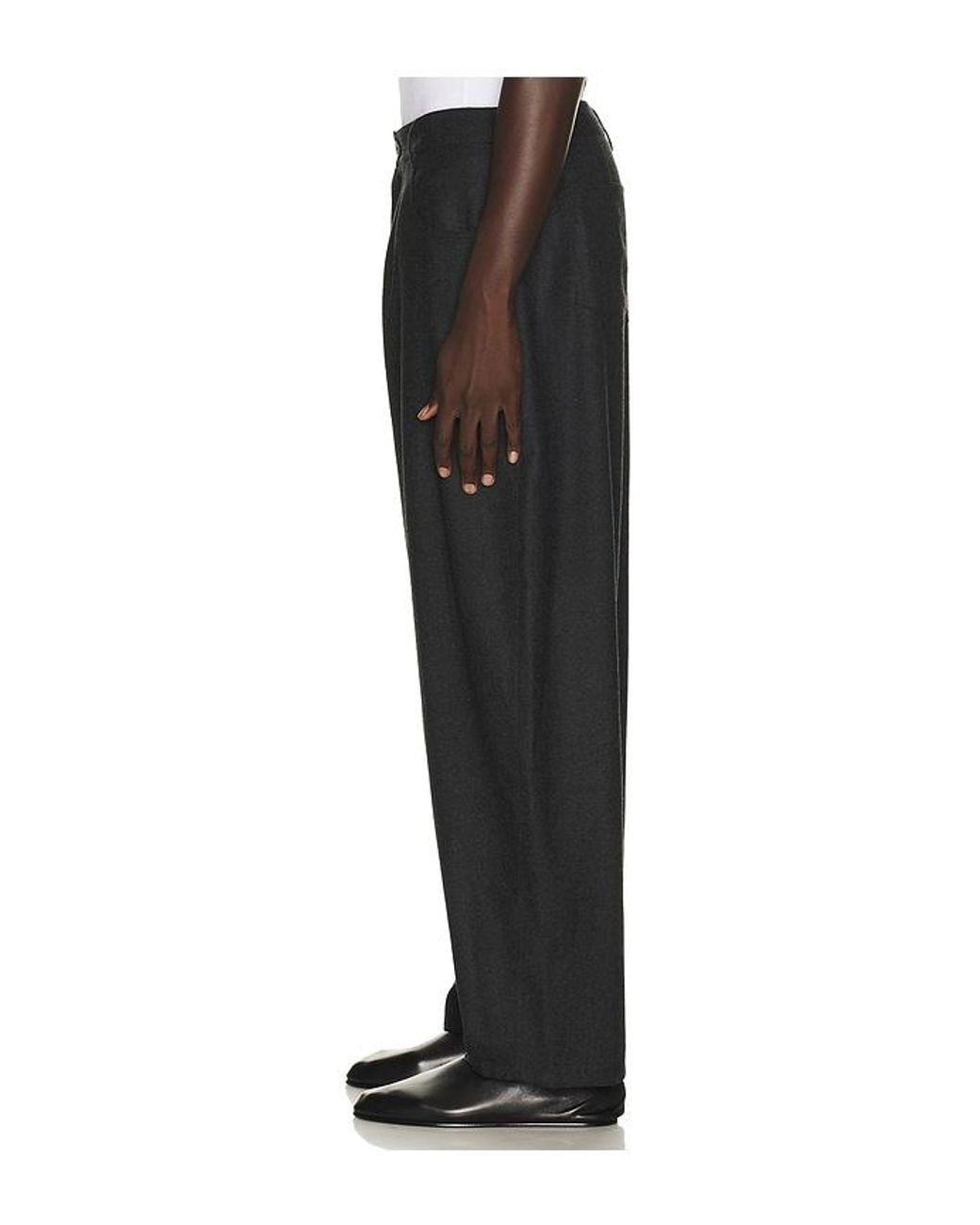 LE17SEPTEMBRE Black Wool Curved Trousers for men