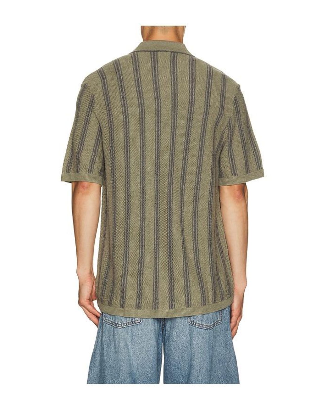 Faherty Brand Green Short Sleeve Knitted Shirt for men