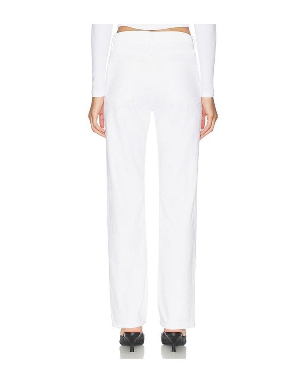 Agolde White Lana Relaxed Straight Jeans