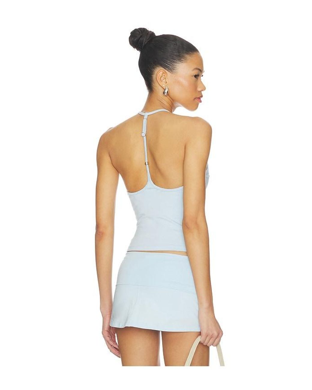 Frankie's Bikinis White X Jennie Chantal Halter Cotton Jersey Top