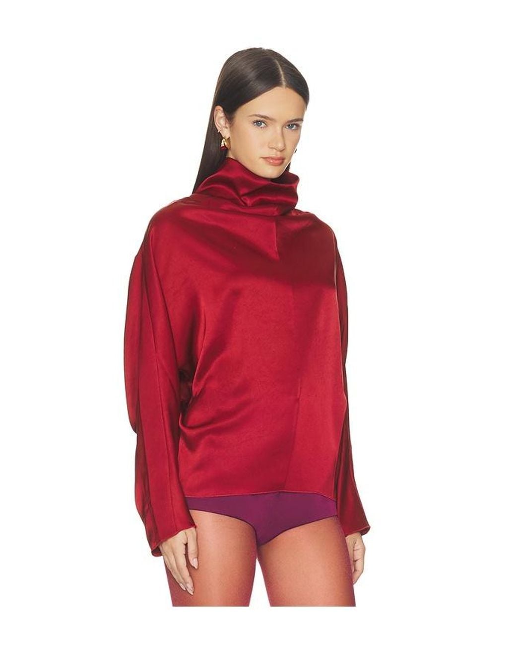 Citizens of Humanity Red Ilaria Draped Top