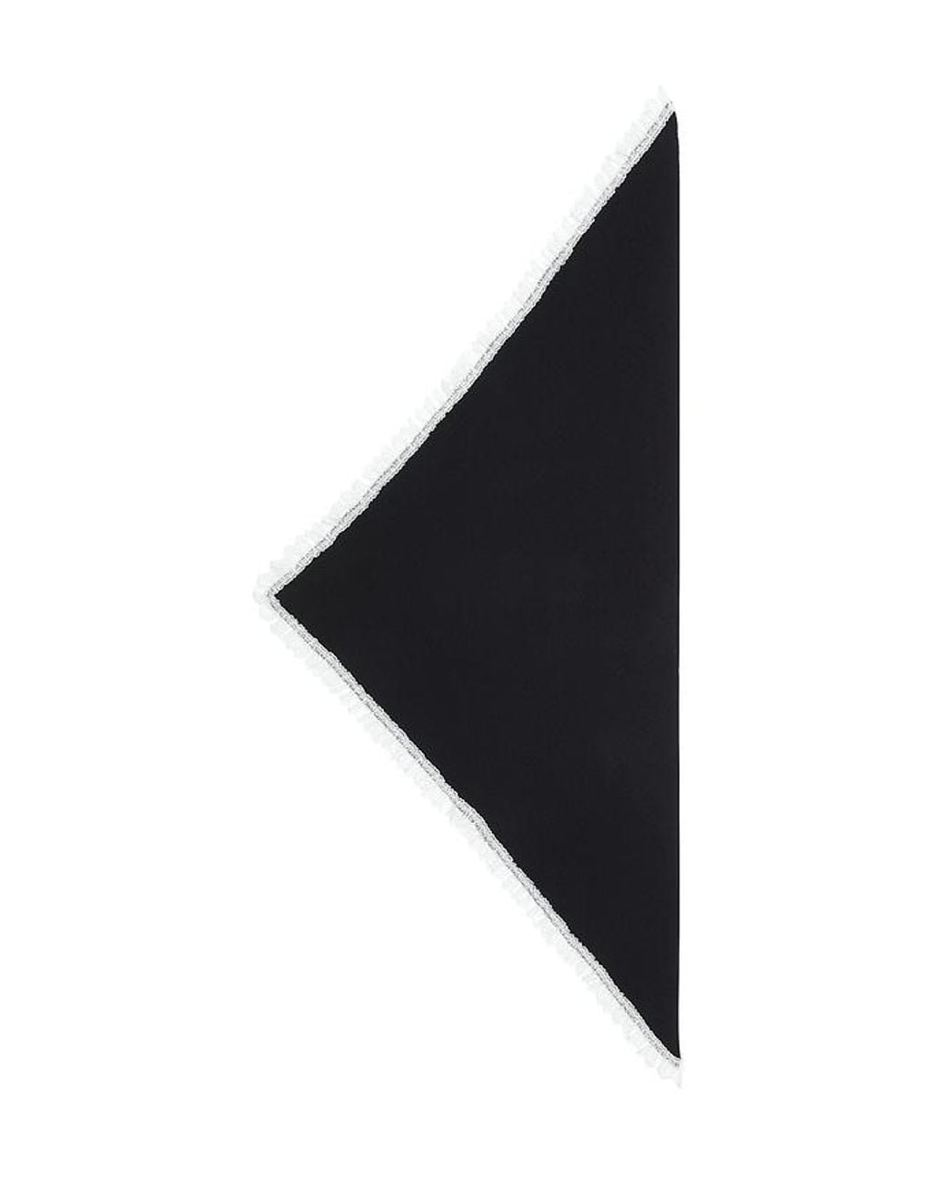 Ganni Black Wool Lace Triangular Scarf