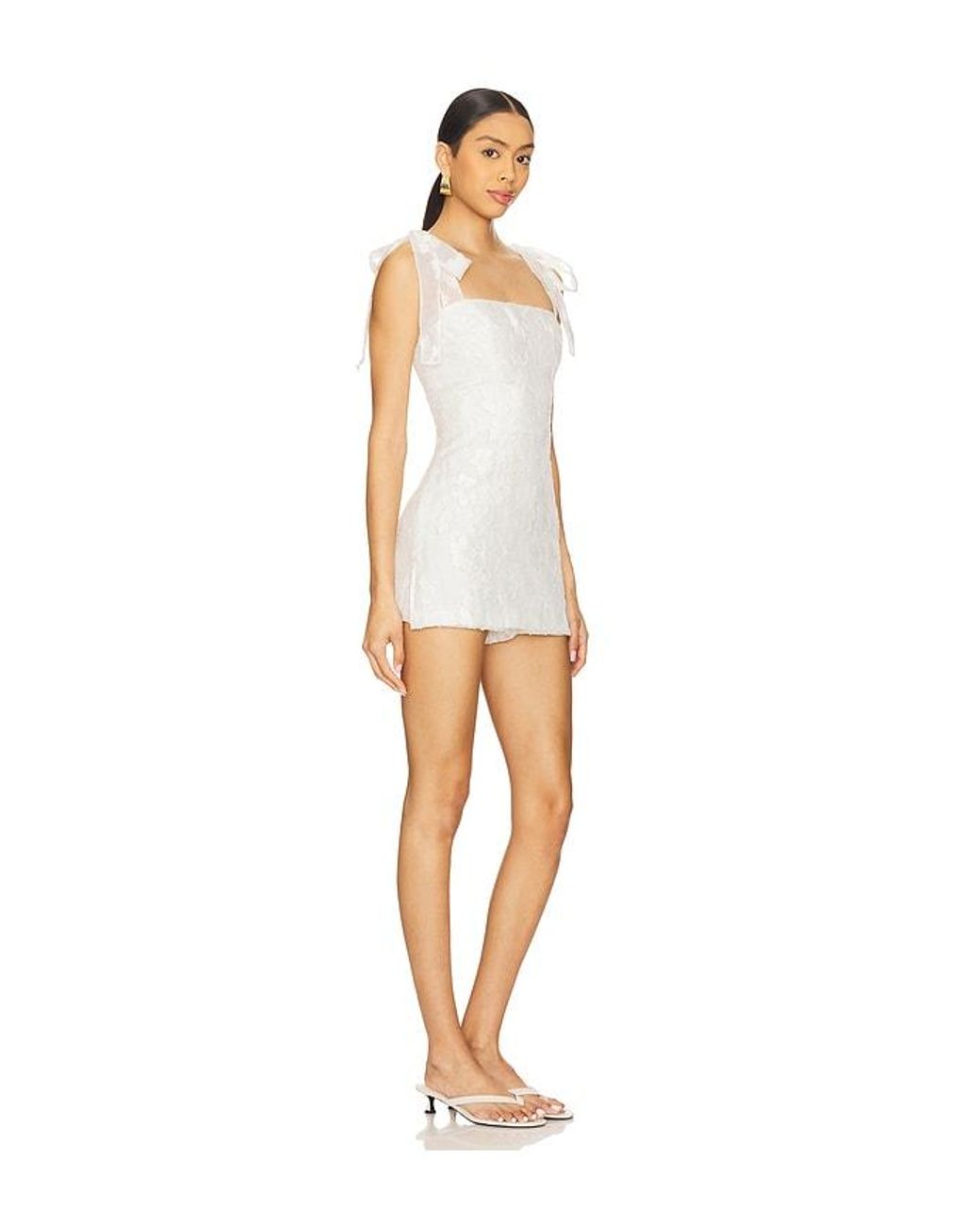 Amanda Uprichard White Keenan Skort Romper
