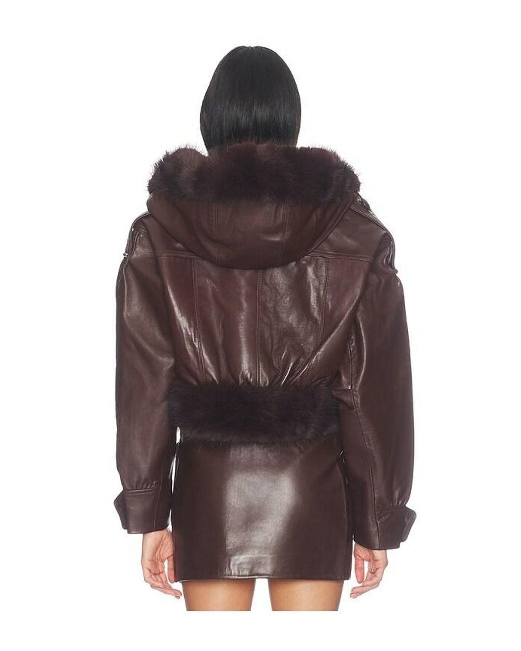 retroféte Brown Jia Leather Jacket