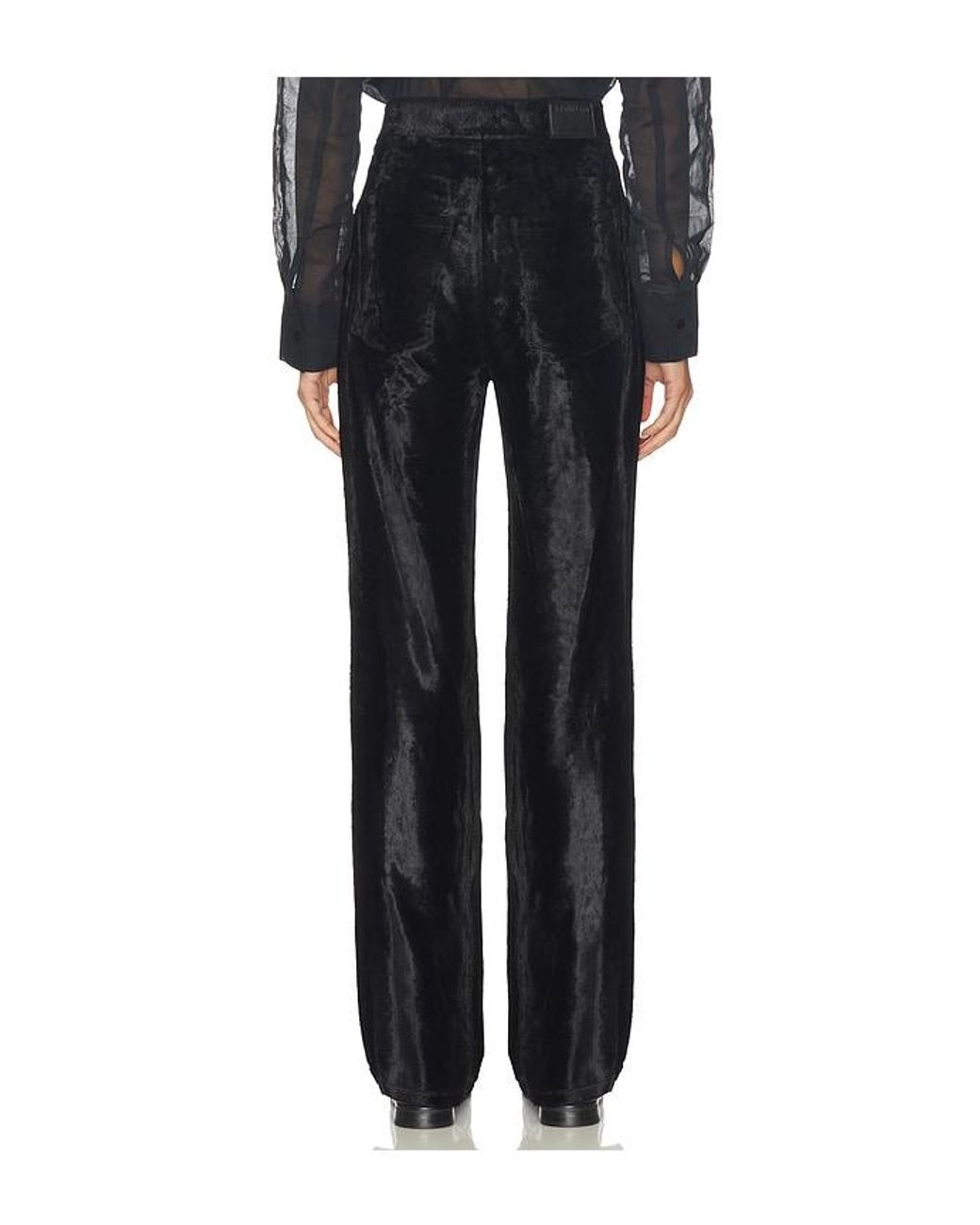 Helmut Lang Black Pony High Rise Straight