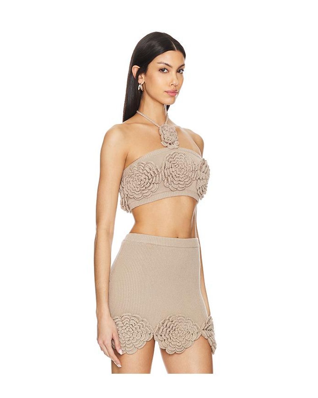 Lovers + Friends Natural Ashby Crochet Top